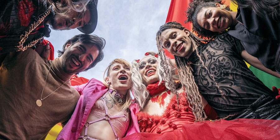 Group of queer friends representing the diversity of the LGBTIQ community